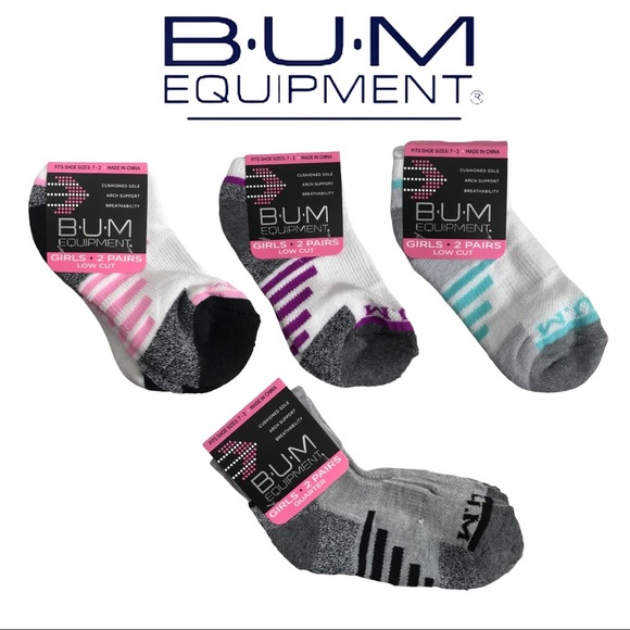 NWT BUM Equipment Girls Socks, Bundle of 8 Pairs Size 7-2 - Picture 1 of 6